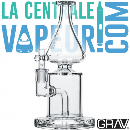Bubbler Helix - GRAV - Clear Straight base with fixed downstem water pipe