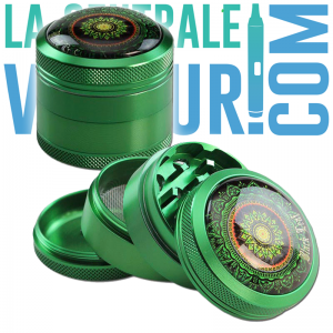 Grinder Mandala 4 parts 50 mm - Black Leaf